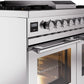 Ilve UPD40FWMPSS Professional Plus Ii 40 Inch Dual Fuel Natural Gas Freestanding Range In Stainless Steel With Trim