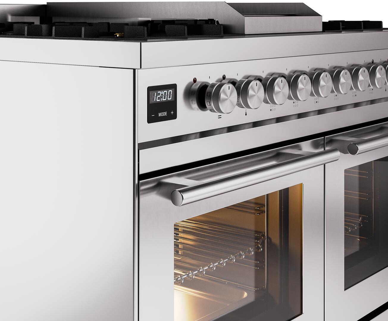 Ilve UPD40FWMPSS Professional Plus Ii 40 Inch Dual Fuel Natural Gas Freestanding Range In Stainless Steel With Trim