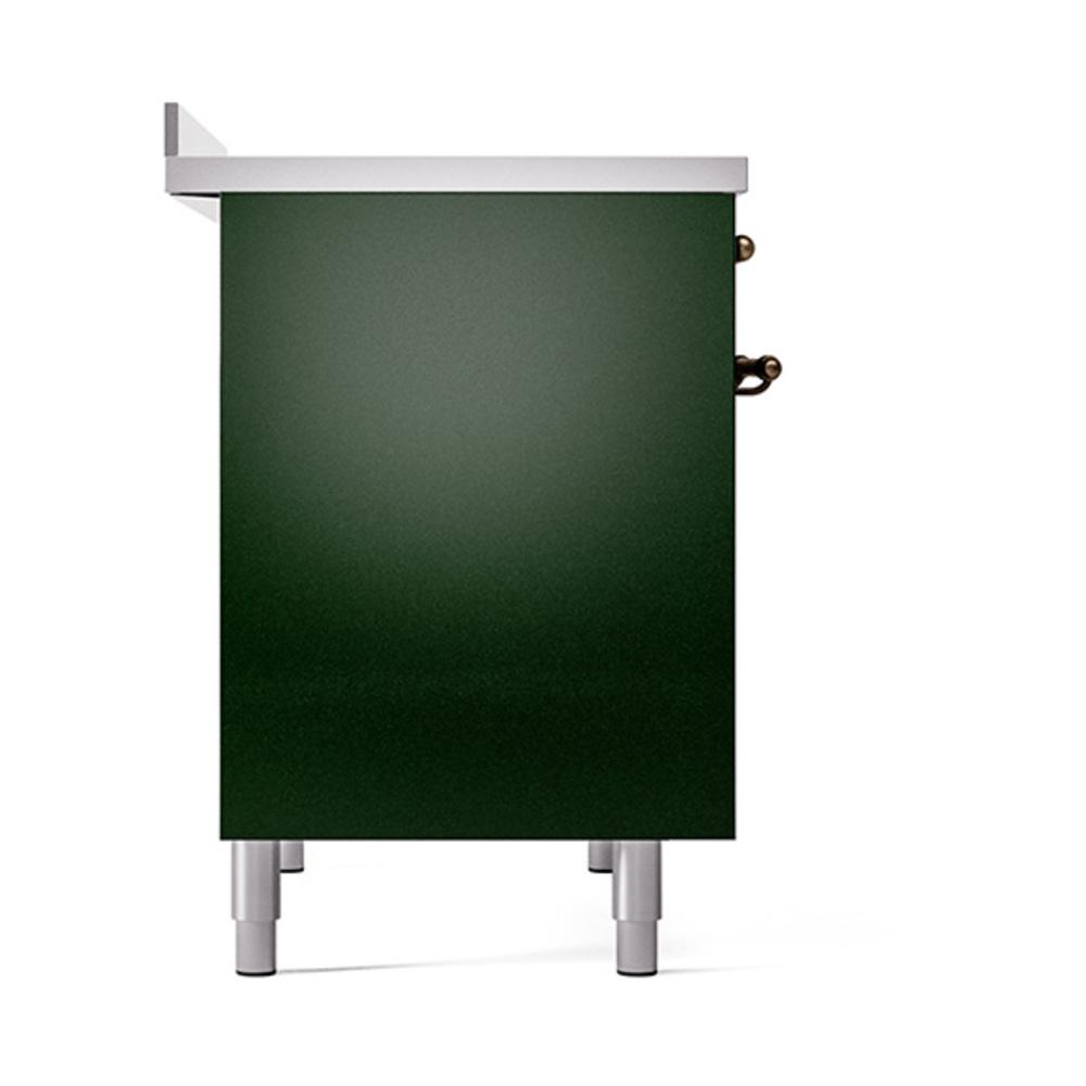 Ilve UNDI406QNMPEGB Ilve Undi406Qnmpegb Nostalgie Ii Noblesse 40" Induction Range (Solid Door, Emerald Green, Burnished)