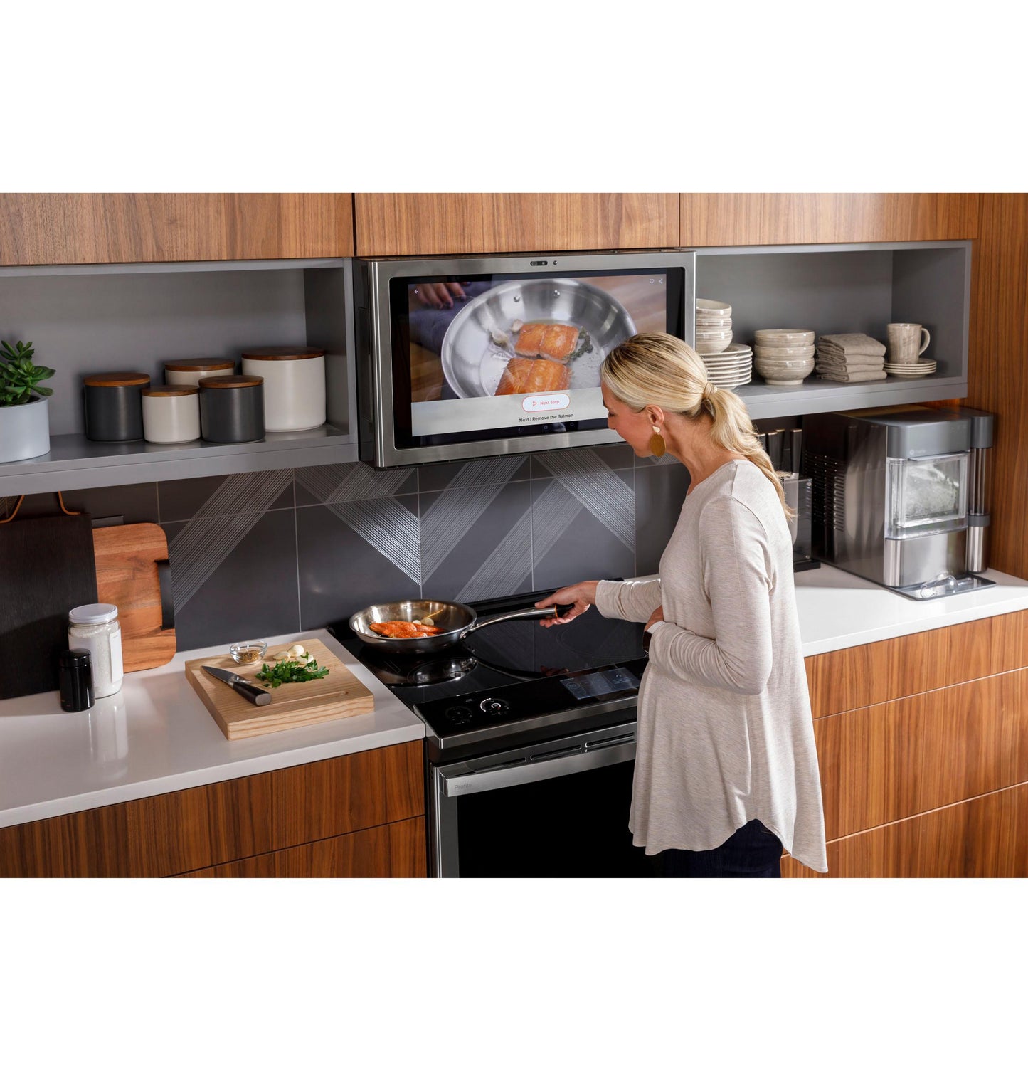 Ge Appliances PHS93EYPFS Ge Profile&#8482; Energy Star 30" Smart Slide-In Fingerprint Resistant Front-Control Induction And Convection Range With No Preheat Air Fry