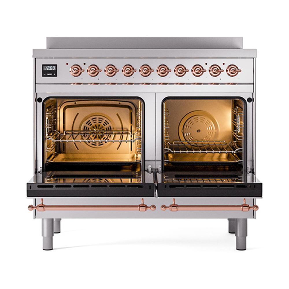 Ilve UNDI406NMPSSP Ilve Undi406Nmpssp Nostalgie Ii Noblesse 40" Induction Range (Triple Glass Door, Stainless Steel, Copper)