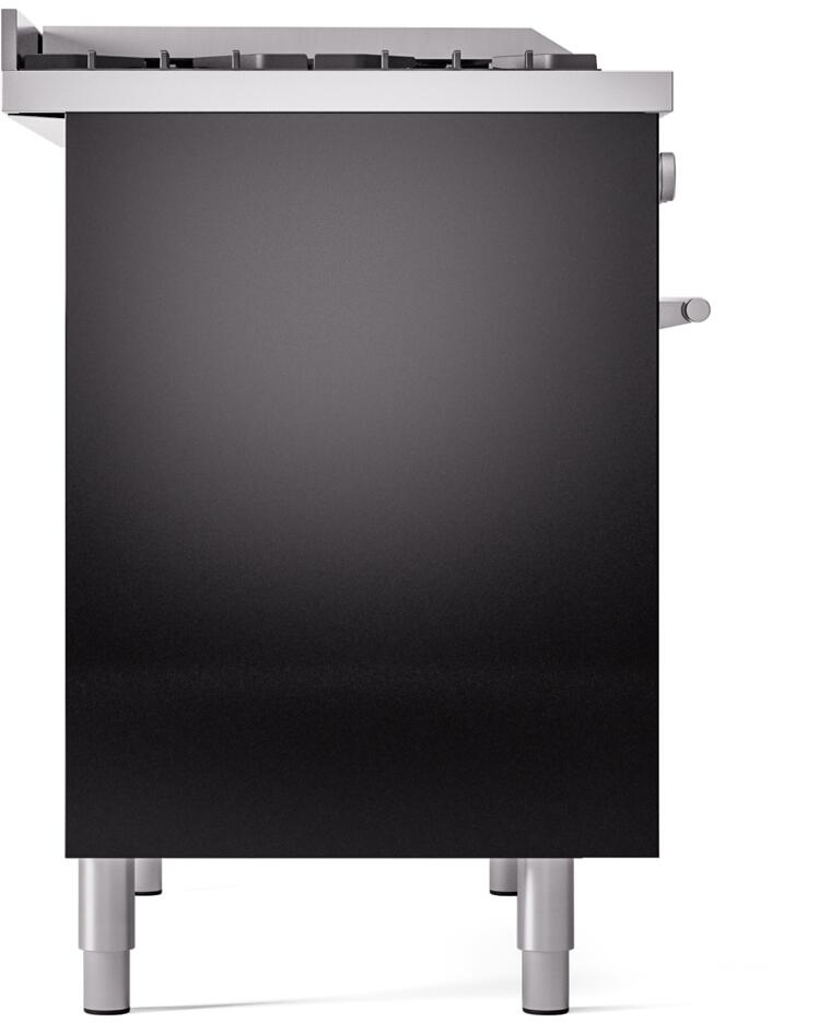 Ilve UPD40FWMPBKLP Professional Plus Ii 40 Inch Dual Fuel Liquid Propane Freestanding Range In Glossy Black With Trim