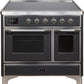 Ilve UMDI10NS3MGC Majestic Ii 40 Inch Electric Freestanding Range In Matte Graphite With Chrome Trim