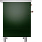 Ilve UPDI406NMPEGP Nostalgie Ii 40 Inch Electric Freestanding Range In Emerald Green With Copper Trim