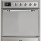 Ilve UM30DQNE3SSCLP Majestic Ii 30 Inch Dual Fuel Liquid Propane Freestanding Range In Stainless Steel With Chrome Trim