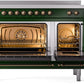 Ilve UPI486NMPEGB Nostalgie Ii 48 Inch Electric Freestanding Range In Emerald Green With Bronze Trim