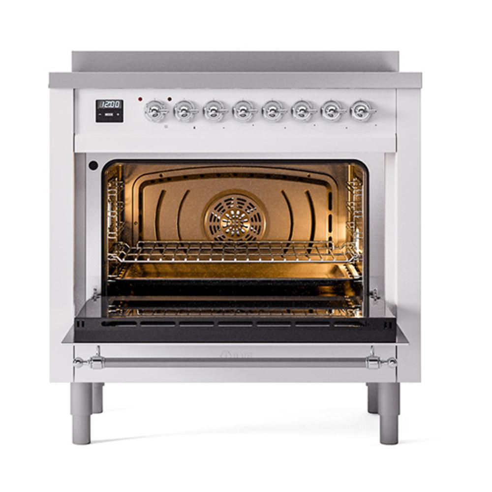 Ilve UNI366QNMPRAC Ilve Uni366Qnmprac Nostalgie Ii Noblesse 36" Induction Range (Solid Door, Ral, Chrome)