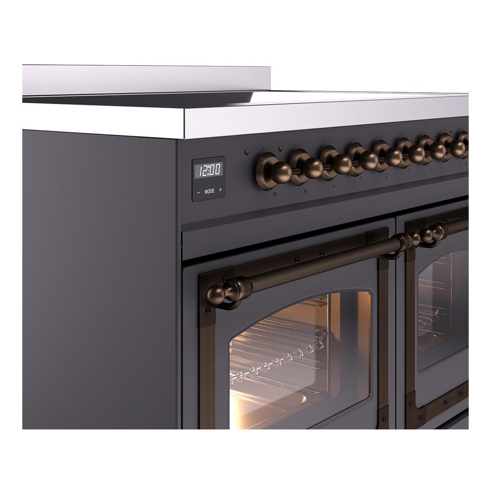 Ilve UNDI406NMPMGB Ilve Undi406Nmpmgb Nostalgie Ii Noblesse 40" Induction Range (Triple Glass Door, Graphite Matte, Burnished)