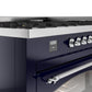 Ilve UP60FNMPMBCLP Nostalgie Ii 60 Inch Dual Fuel Liquid Propane Freestanding Range In Blue With Chrome Trim