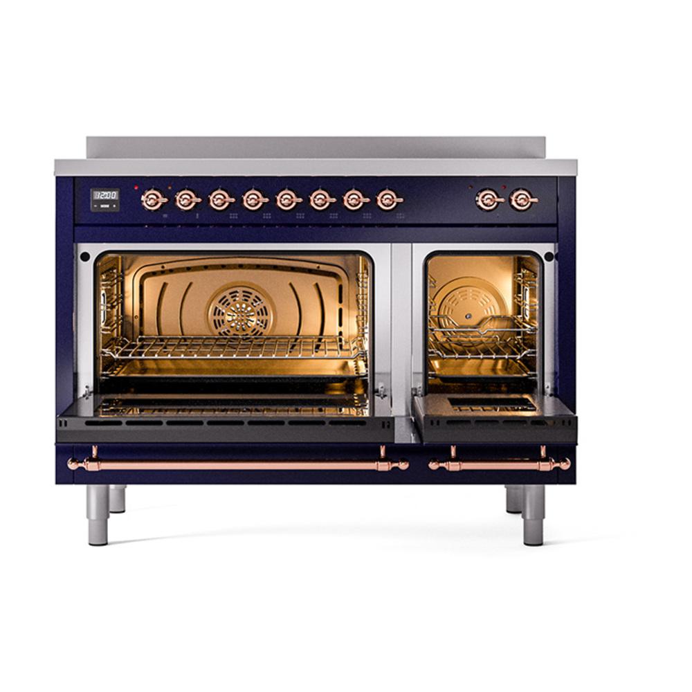 Ilve UNI486QNMPMBP Ilve Uni486Qnmpmbp Nostalgie Ii Noblesse 48" Induction Range (Solid Door, Midnight Blue, Copper)