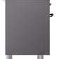 Ilve UPI366NMPMGB Nostalgie Ii 36 Inch Electric Freestanding Range In Matte Graphite With Bronze Trim