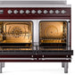 Ilve UPDI406NMPBUC Nostalgie Ii 40 Inch Electric Freestanding Range In Burgundy With Chrome Trim