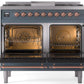 Ilve UPD40FNMPBGPLP Nostalgie Ii 40 Inch Dual Fuel Liquid Propane Freestanding Range In Blue Grey With Copper Trim