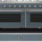 Ilve UM15FDNS3BGC Majestic Ii 60 Inch Dual Fuel Natural Gas Freestanding Range In Blue Grey With Chrome Trim