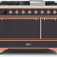 Ilve UM12FDQNS3MGP Majestic Ii 48 Inch Dual Fuel Natural Gas Freestanding Range In Matte Graphite With Copper Trim