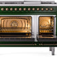 Ilve UP48FNMPEGBLP Nostalgie Ii 48 Inch Dual Fuel Liquid Propane Freestanding Range In Emerald Green With Bronze Trim