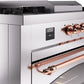 Ilve UP60FSNMPSSP Nostalgie Ii 60 Inch Dual Fuel Natural Gas Freestanding Range In Stainless Steel With Copper Trim