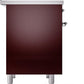 Ilve UPDI406NMPBUC Nostalgie Ii 40 Inch Electric Freestanding Range In Burgundy With Chrome Trim