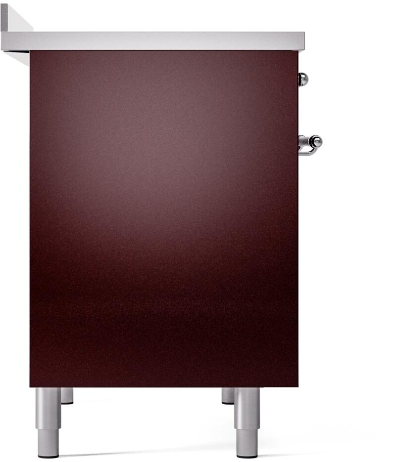 Ilve UPDI406NMPBUC Nostalgie Ii 40 Inch Electric Freestanding Range In Burgundy With Chrome Trim