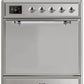 Ilve UMI30QNE3SSC Majestic Ii 30 Inch Electric Freestanding Range In Stainless Steel With Chrome Trim