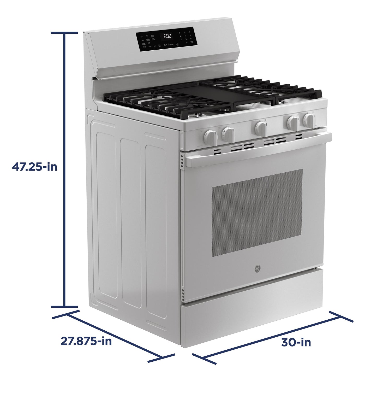 Ge Appliances GGF600AVWW Ge® 30" Free-Standing Gas Convection Range With No Preheat Air Fry And Easywash&#8482; Oven Tray