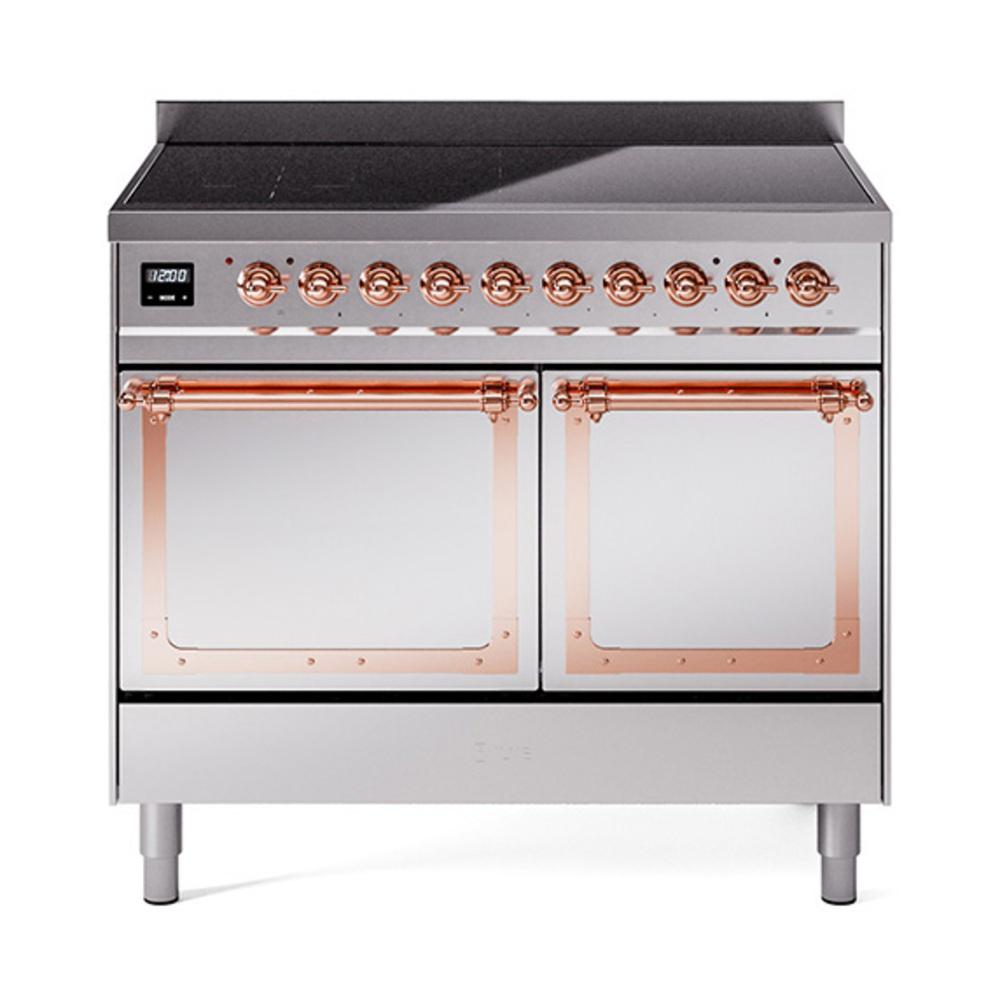 Ilve UNDI406QNMPSSP Ilve Undi406Qnmpssp Nostalgie Ii Noblesse 40" Induction Range (Solid Door, Stainless Steel, Copper)