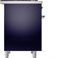 Ilve UPD40FNMPMBCLP Nostalgie Ii 40 Inch Dual Fuel Liquid Propane Freestanding Range In Blue With Chrome Trim