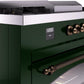 Ilve UP60FSNMPEGBLP Nostalgie Ii 60 Inch Dual Fuel Liquid Propane Freestanding Range In Emerald Green With Bronze Trim