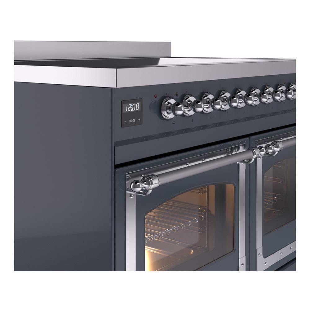 Ilve UNDI406NMPBGC Ilve Undi406Nmpbgc Nostalgie Ii Noblesse 40" Induction Range (Triple Glass Door, Blue Grey, Chrome)