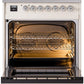 Ilve UP30NMPAWC Nostalgie Ii 30 Inch Dual Fuel Natural Gas Freestanding Range In Antique White With Chrome Trim