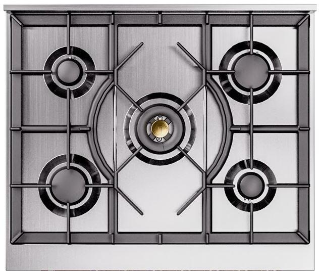 Ilve UP30NMPSSC Nostalgie Ii 30 Inch Dual Fuel Natural Gas Freestanding Range In Stainless Steel With Chrome Trim