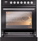 Ilve UP30WMPBKLP Professional Plus Ii 30 Inch Dual Fuel Liquid Propane Freestanding Range In Glossy Black With Trim