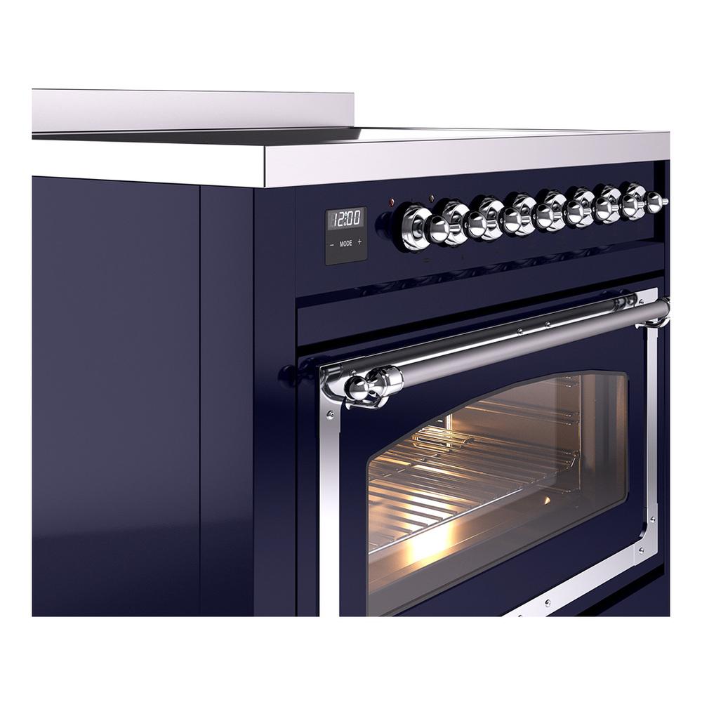 Ilve UNI366NMPMBC Ilve Uni366Nmpmbc Nostalgie Ii Noblesse 36" Induction Range (Triple Glass Door, Midnight Blue, Chrome)