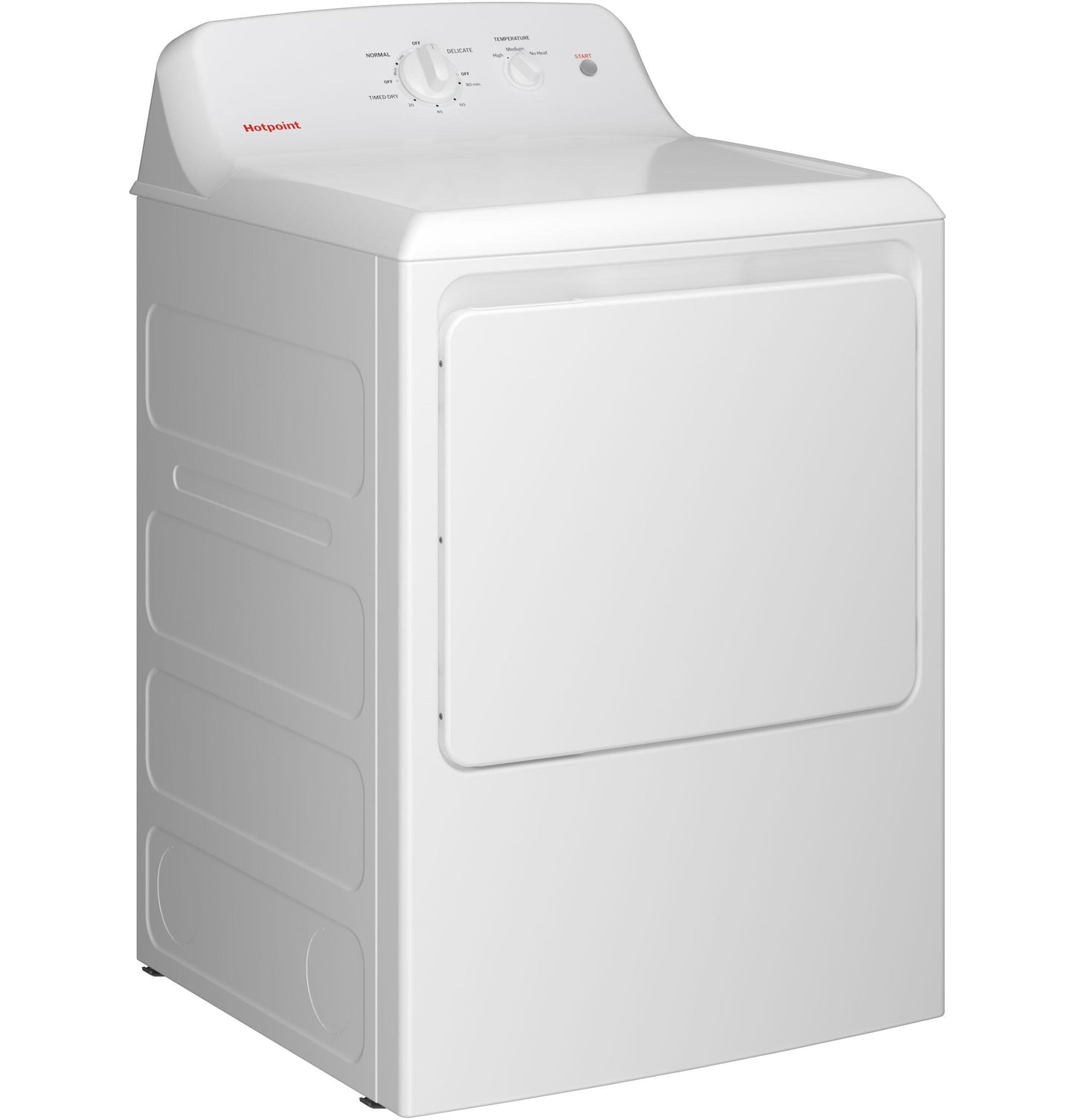 Hotpoint HTX26EASWWW Hotpoint® 6.2 Cu. Ft. Capacity&#X00A0;&#X00A0;Electric&#X00A0;Dryer&#X00A0;With Up To 120 Ft. Venting And Shallow Depth&#X200B;