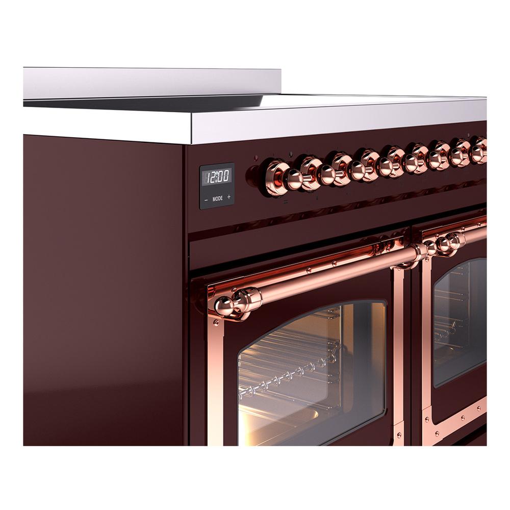 Ilve UNDI406QNMPBUP Ilve Undi406Qnmpbup Nostalgie Ii Noblesse 40" Induction Range (Solid Door, Burgundy, Copper)