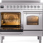 Ilve UPDI406NMPSSC Nostalgie Ii 40 Inch Electric Freestanding Range In Stainless Steel With Chrome Trim