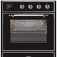 Ilve UMI30NE3BKC Majestic Ii 30 Inch Electric Freestanding Range In Glossy Black With Chrome Trim