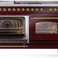 Ilve UP60FSNMPBUG Nostalgie Ii 60 Inch Dual Fuel Natural Gas Freestanding Range In Burgundy With Brass Trim