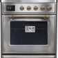 Ilve UMI30NE3SSG Majestic Ii 30 Inch Electric Freestanding Range In Stainless Steel With Brass Trim