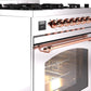 Ilve UP30NMPSSP Nostalgie Ii 30 Inch Dual Fuel Natural Gas Freestanding Range In Stainless Steel With Copper Trim