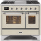 Ilve UMD10FDNS3AWC Majestic Ii 40 Inch Dual Fuel Natural Gas Freestanding Range In Antique White With Chrome Trim