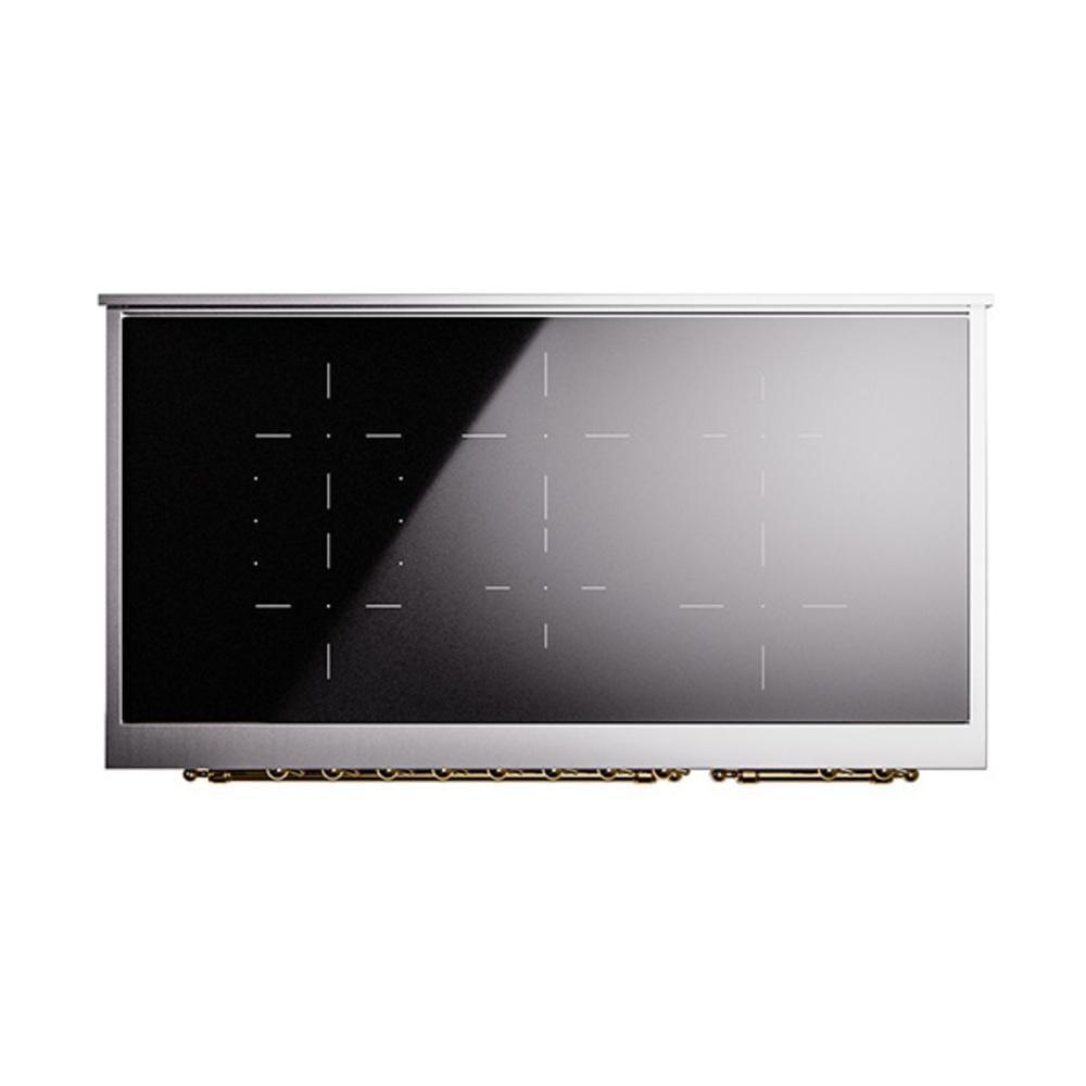 Ilve UNI486NMPSSG Ilve Uni486Nmpssg Nostalgie Ii Noblesse 48" Induction Range (Triple Glass Door, Stainless Steel, Brass)