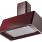 Ilve UAG30BU Nostalgie 30 Inch Burgundy Wall Mount Range Hood