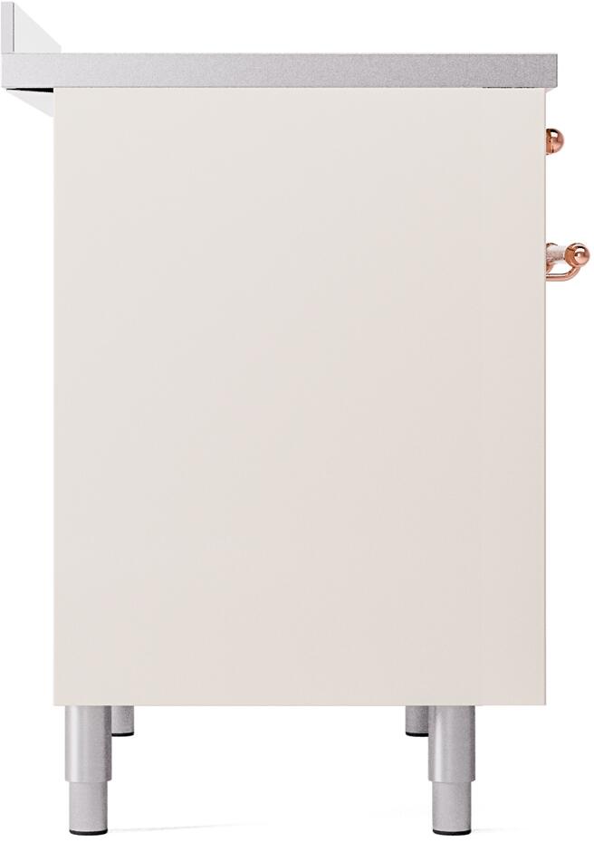 Ilve UPDI406NMPAWP Nostalgie Ii 40 Inch Electric Freestanding Range In Antique White With Copper Trim