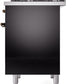 Ilve UPD40FNMPBKBLP Nostalgie Ii 40 Inch Dual Fuel Liquid Propane Freestanding Range In Glossy Black With Bronze Trim