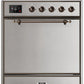 Ilve UM30DQNE3SSB Majestic Ii 30 Inch Dual Fuel Natural Gas Freestanding Range In Stainless Steel With Bronze Trim