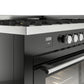 Ilve UP60FWMPBK Professional Plus Ii 60 Inch Dual Fuel Natural Gas Freestanding Range In Glossy Black With Trim