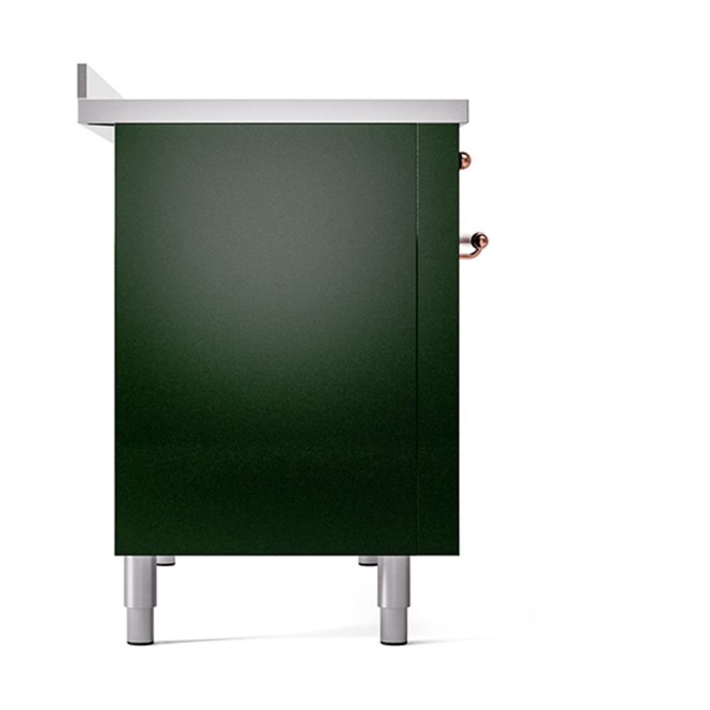 Ilve UNI486QNMPEGP Ilve Uni486Qnmpegp Nostalgie Ii Noblesse 48" Induction Range (Solid Door, Emerald Green, Copper)