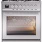 Ilve UP30WMPSS Professional Plus Ii 30 Inch Dual Fuel Natural Gas Freestanding Range In Stainless Steel With Trim