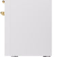 Ilve UPI486NMPWHG Nostalgie Ii 48 Inch Electric Freestanding Range In White With Brass Trim